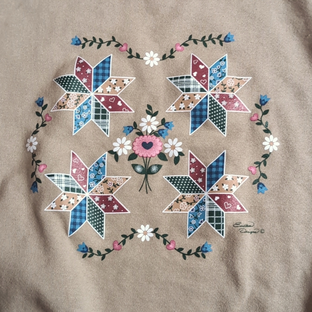 Vintage Crewneck Sweatshirt Floral Patchwork Screen print Endless Designs - Picture 2 of 7